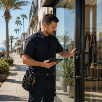 Commercial locksmith servicing a business on Prospect Street in La Jolla
