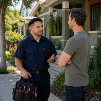 Local locksmith assisting a North Park San Diego homeowner with lock services
